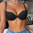 thumbnail image 6 of Plunge Underwire Bras for Women Cheeky Ruched Push Up Bras Adjustable Strap Lifting Minimizer Bralette 36D, Black, 6 of 7