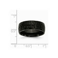 thumbnail image 6 of White Stainless Steel Ring Band Wedding Hammered Black IP-plated 8mm, 6 of 6