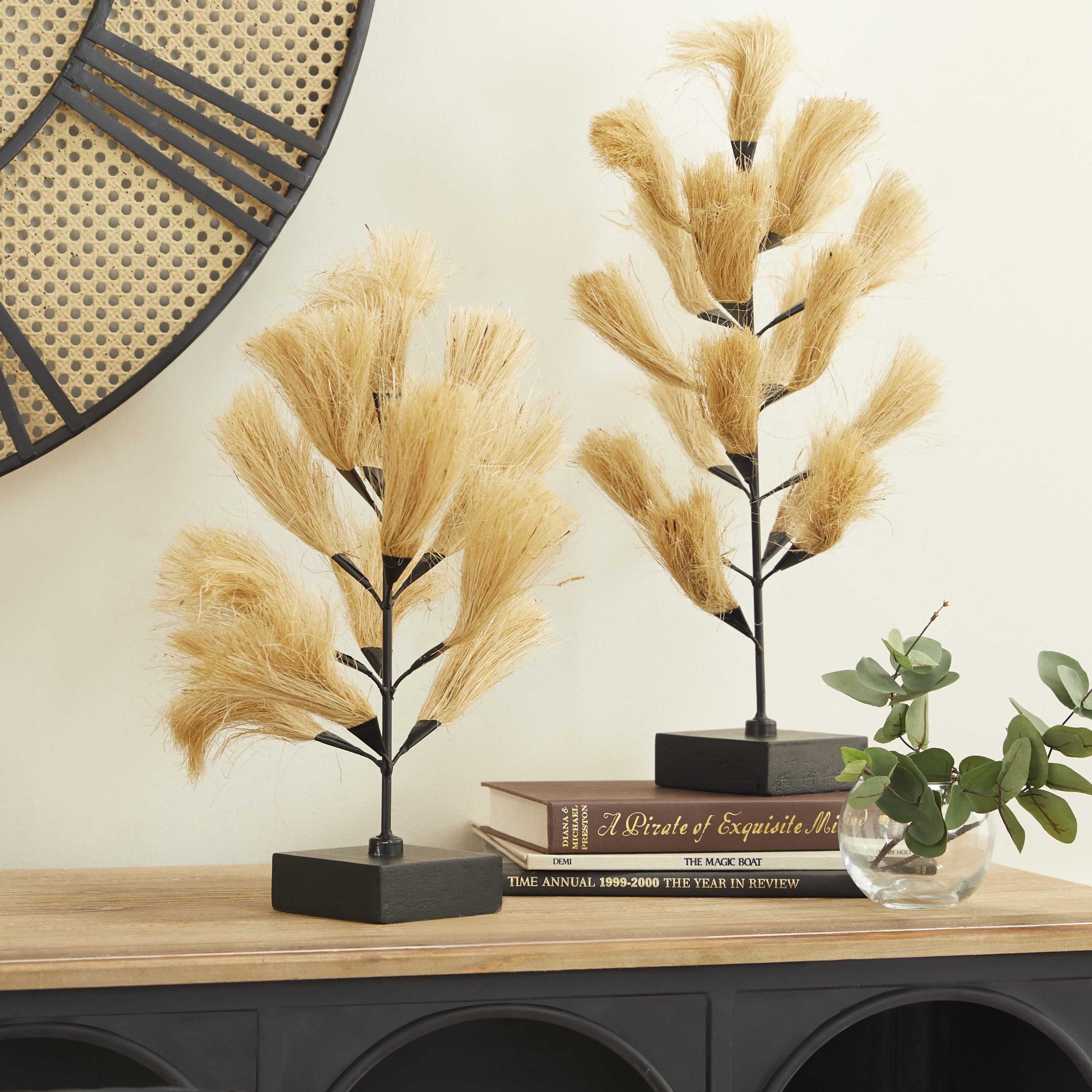 DecMode Wood Abstract Natural Sculpture Brown