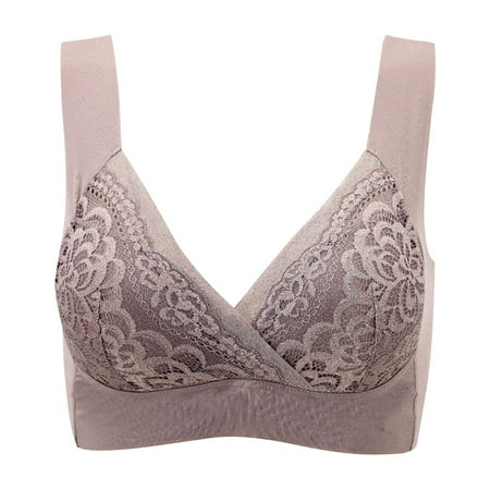 

Sebulube Womens Bra Extra-Elastic Breathable Sports Underwear Yoga Front Closure Women Trim Lace Bra