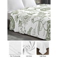 thumbnail image 6 of Boho Sage Green Floral Full Size Flat Sheet, Wrinkleproof & Fadeproof Cooling Flat Bed Sheet Only, Vintage Farmhouse Paisley Plant Breathable Soft Bedding Top Sheets 81 x 96 Inches, 6 of 8