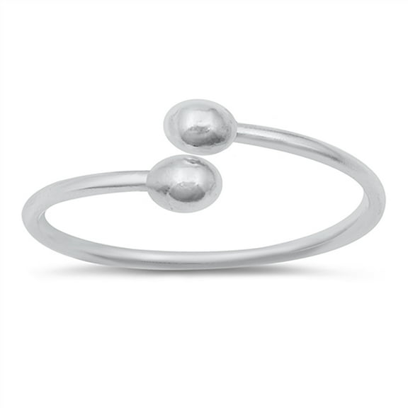 Sterling Silver Wrapped Around Beads Adjustable Ring Size 4