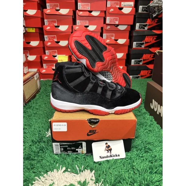 Ni - ke Ni - ke Air Jordan 11 Retro 'Bred Velvet' DB5457-061 black 9.5W/8M Women's Shoes