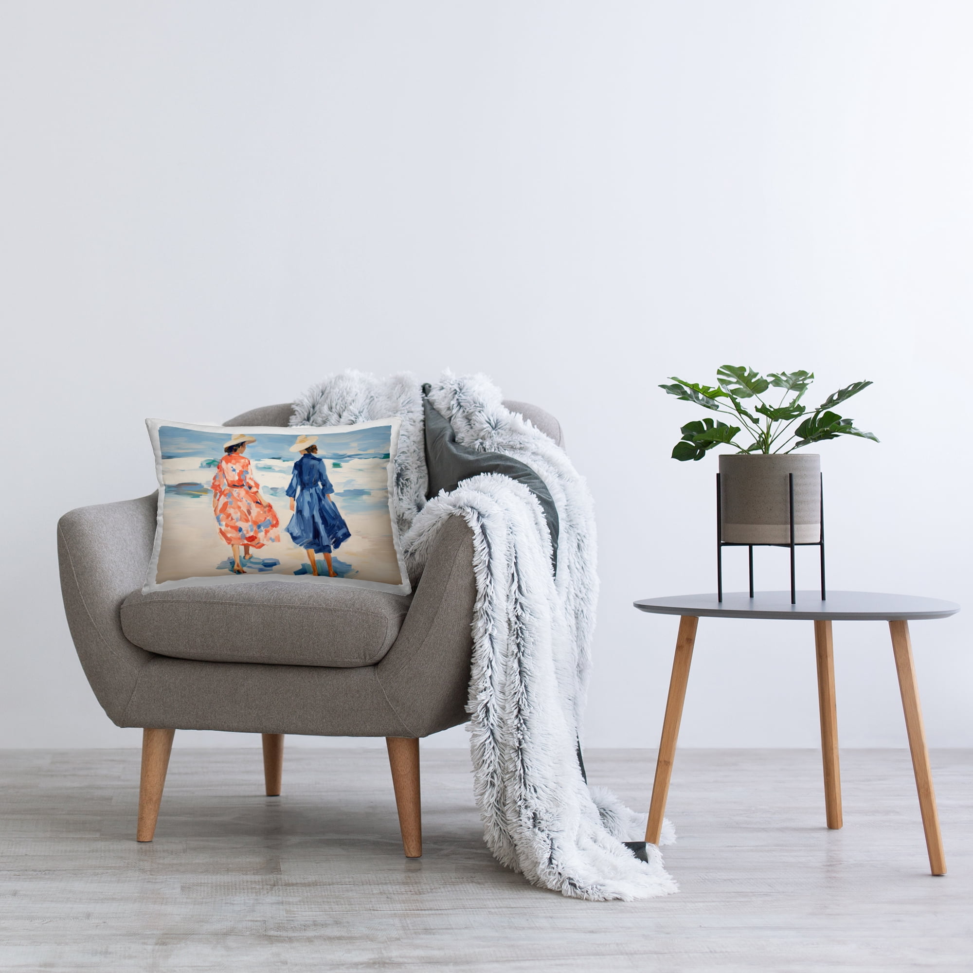 Stupell Industries Classy Beach Ladies Decorative Printed Throw Pillow Design by Sisi and Seb.