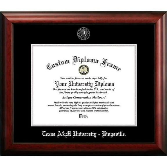 Campus Images TX982SED-1411 14 x 11 in. Texas A&M Kingsville University Silver Embossed Diploma Frame
