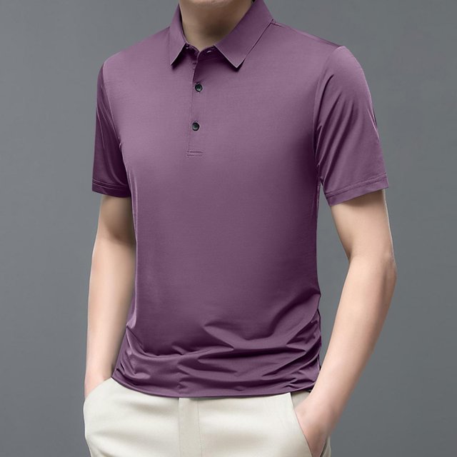 pstuiky Camisa de manga corta para hombre, Blusa básica de manga corta con cuello vuelto para hombre, color liso y musculoso camisetas de hombre xxl