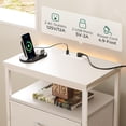 thumbnail image 5 of Nightstands Set of 2, End Tables with Charging Station, Side Tables with Fabric Drawers, Bedside Tables with USB Ports and Outlets, Night Stands for Bedroom,White, 5 of 18