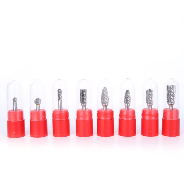 Kit de 8 cabezales de pulido de acero de tungsteno y fresas de carburo sólido para herramientas de pulido rotativas.