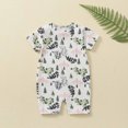 thumbnail image 4 of Odeerbi 0-2Y Infant Boys Girls Cotton Jumpsuit Soft Summer Rompers Toddler Short Sleeve Solid Color T-Shirt Baby Clothes White, 4 of 9