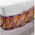 thumbnail image 2 of Vintage Tribal Bed Skirt, Vivid Geometric Ornament with Petals Motif in Psychedelic Colors, Elastic Bedskirt Dust Ruffle Wrap Around for Bedding Decor, 4 Sizes, Multicolor, by Ambesonne, 2 of 2