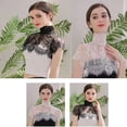 thumbnail image 4 of Blouse False Collar Shawl Wrap Clothes Accessories Lapel Top Lace Embroidered Blouse Detachable Collar False Collar Shirt Fake Collar Decorative Blouse Shawl BLACK XL, 4 of 8