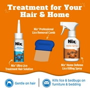 Nix Ultra Lice Removal Kit, 3.4oz Lice Treatment Hair Solution & Comb + 5oz Home Bedbug Spray, 1 Kit