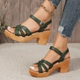 thumbnail image 3 of Dakaela Womens Braided Heel Sandals Open Toe Ankle Buckle Strappy Dress Shoes Wedding Party Pumps, 3 of 8