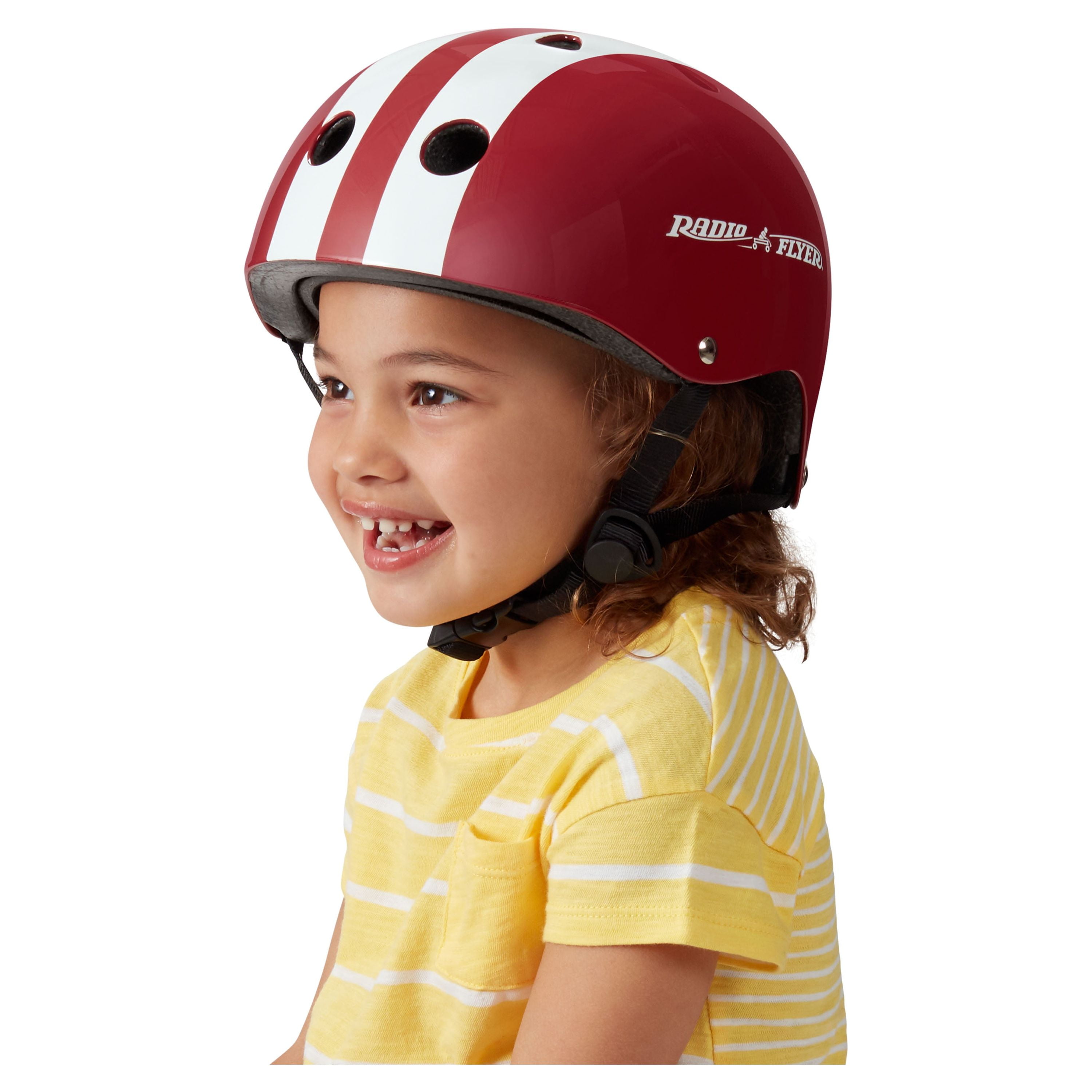 Radio Flyer Adjustable Red Bicycle Helmet with Safety Straps for Ages 2-5