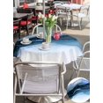 thumbnail image 5 of Outdoor Tablecloth with Umbrella Hole for Patio/Picnic/Party/Camping, Blue Marble Waterproof Table Cloth Round Cover Washable, Modern Abstract Watercolor Ombre Aesthetic (Dia 60"), 5 of 9