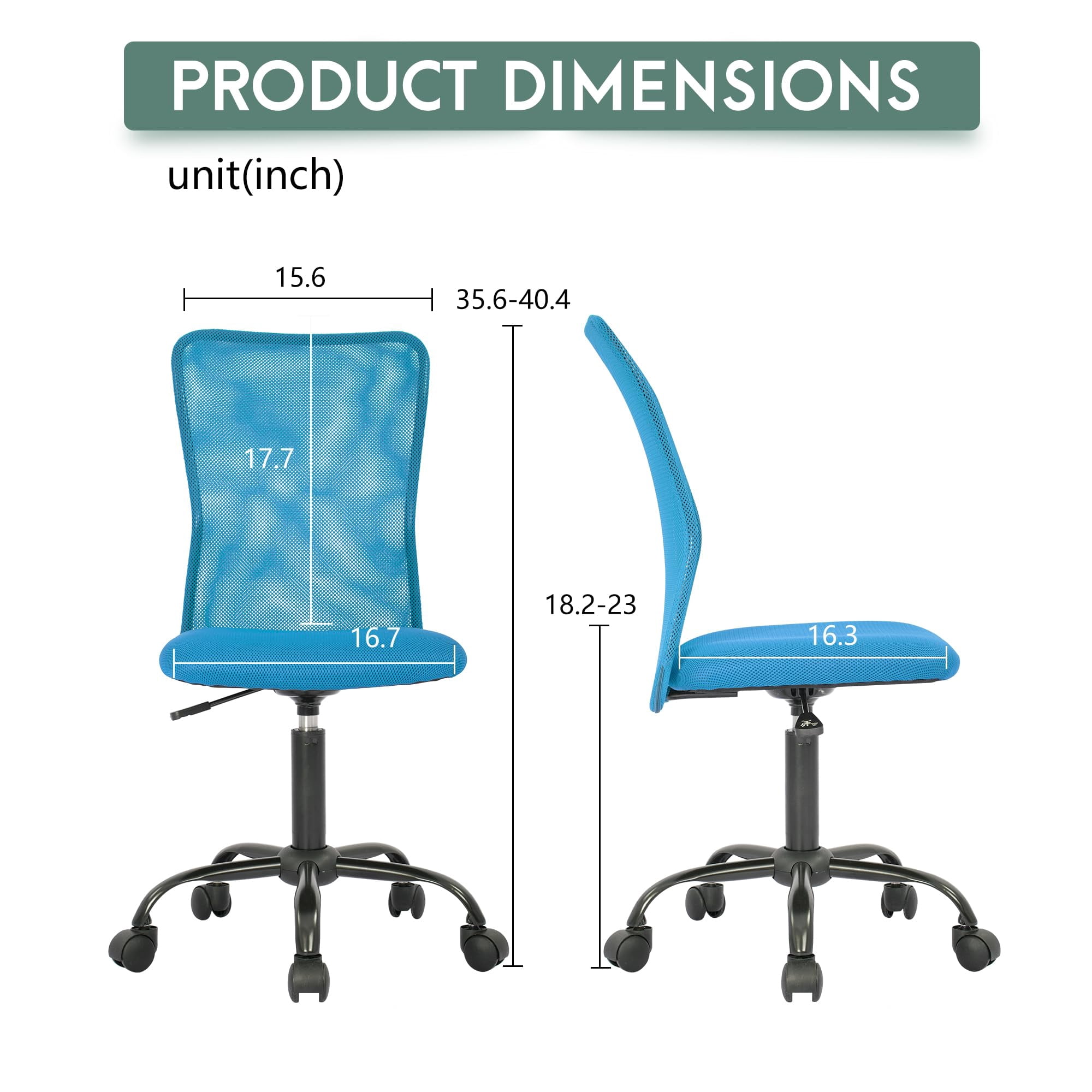 PayLessHere Home Office Chair - Ergonomic Mesh Desk Chair w/Lumbar Support, Blue