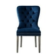 thumbnail image 4 of Posh Arthur Velvet Dining Chair with Nailhead Trim Navy Blue (Set of 2), 4 of 8