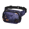 thumbnail image 2 of Fotbe Mystery House Halloween Night Cangurera Cuadrada con Estampado de Doble Capa, Bolsa de Cintura Ajustable Mini para Hombres y Mujeres, 2 of 9