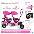thumbnail image 4 of Triciclo Evolutivo The Baby Shop  Doble Gemelar para Niños 2 Asientos Giratorios Rosa -, 4 of 6