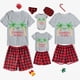 thumbnail image 3 of Pijamas familiares a juego de Navidad, conjuntos de Pijamas cortos grises, en julio de 2023, 3 of 3
