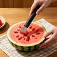 thumbnail image 1 of Herramienta para extraer semillas de sandía y melón, acero inoxidable, mango ergonómico, compacta, apta para uso alimentario, para sandías, melones cantalupo y frutas con semillas., 1 of 7