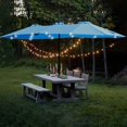 thumbnail image 4 of EBQOSK 15x9ft Large Double-Sided Rectangular Outdoor Twin Patio Market Umbrella with light and Base Blue, 4 of 7