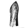 thumbnail image 3 of Qiggri Sequin Blazers for Men's Color Block Peak Lapel Tuxedo Sparkly Patchwork Suit Jacket, 3 of 3