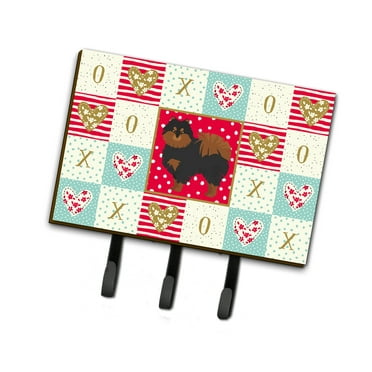 Carolines Treasures CK5878TH68 Pomeranian Design2 Love Leash or Key Holder Red Triple Hook multicolor