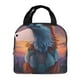 thumbnail image 1 of Fotbe Starry Sky Meditating Fox Bolsa Térmica con Estampado y Forro de Aluminio Grueso Bolsa de Almuerzo con Bolsillo Frontal para Hombres y Mujeres, Ideal para Trabajo, Escuela, 1 of 8
