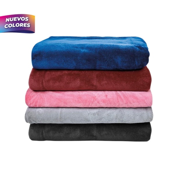 Paquete 10 piezas Frazada promocional ligera y suave rojo 107 x 160