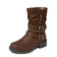 thumbnail image 3 of Women's Extra Wide Width Ankle Boots True Plus Size Wide Foot Low Heeled Slouchy Booties Comfort Riding Combat Rivet Short Boots for Women., 3 of 7