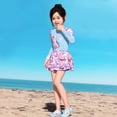 thumbnail image 5 of MEZZALL Summer Girls Long Sleeve Swimwear Sun Rash Guard With Fish Scale Design Swim For Toddler Kids Boho With Cartoon / Flower Print Beachwear, 5 of 6