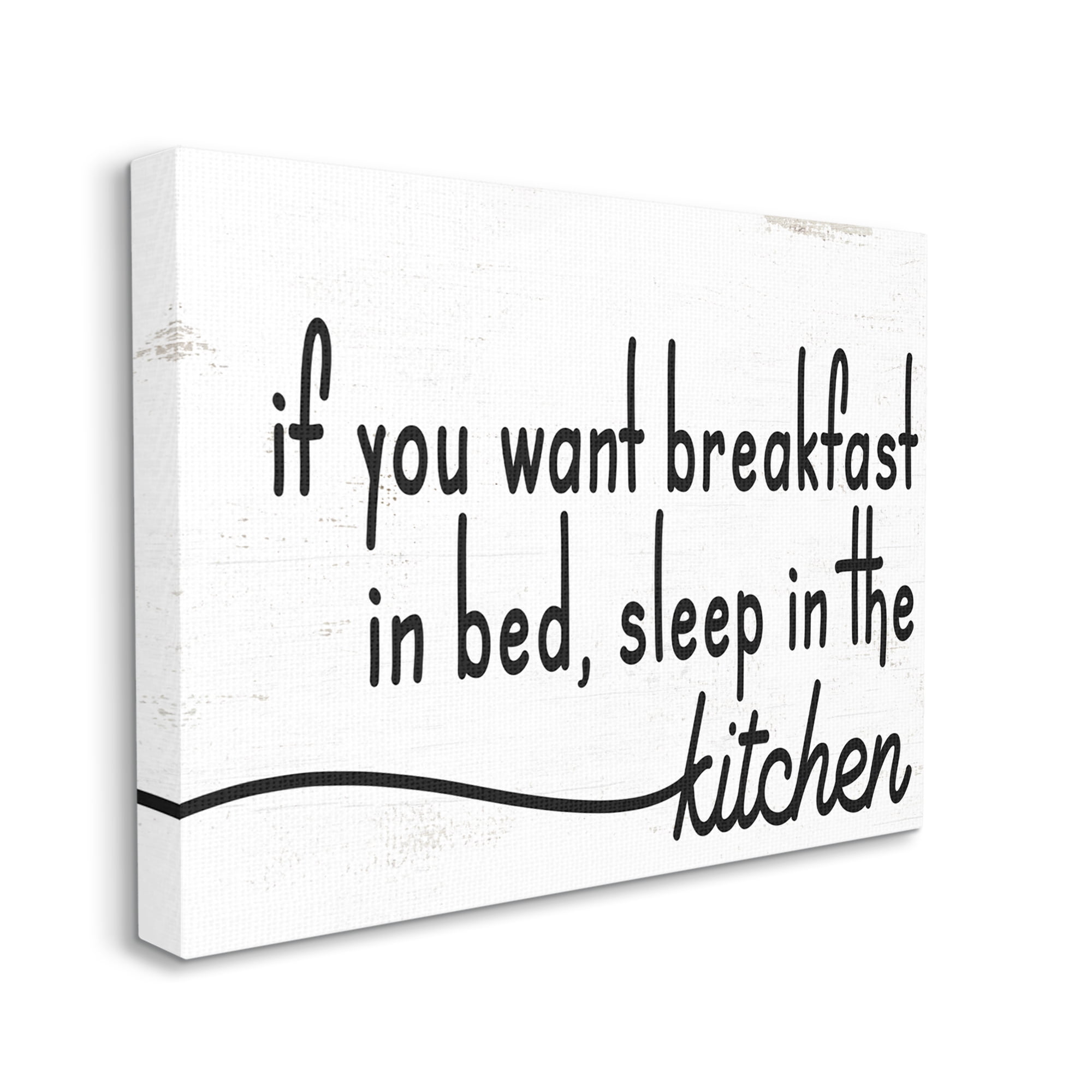 Stupell Industries Breakfast in Bed Sleep in Kitchen Funny Phrase, 40 x 30, Design by Daphne Polselli