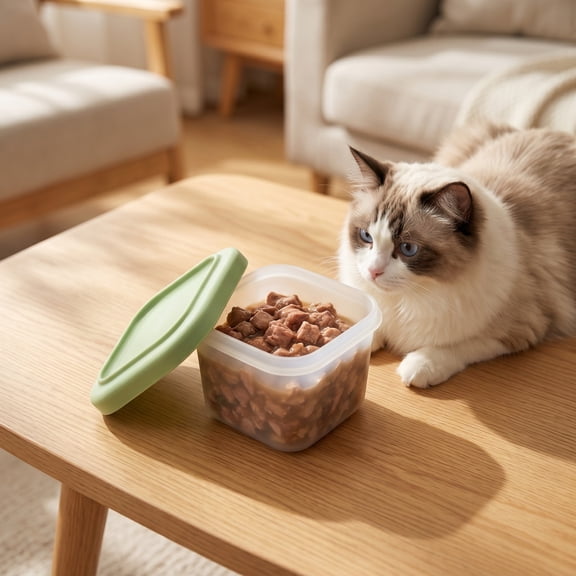 Silicone Pet Food Storage Container Leakproof Lid Microwave Freezer Safe for Wet Dry Dog Cat Food Treats Travel Meal Prep