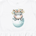 thumbnail image 4 of Inktastic Cute Hippo in Egg with Floral Crown Girls Toddler Dress, 4 of 5