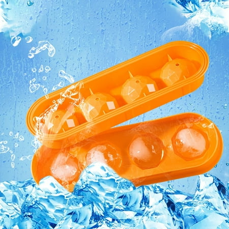 

Flexible Ice Tray 4 Ice Molds For Freezer Easy Release Stackable Ice Trays For Cocktail 2PC Ice Cube Mold TANGNADE