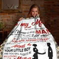 thumbnail image 5 of Custom To My Mom Blanket from Son – Personalized Fleece Throw Blanket with Love Message – Cozy Mother’s Birthday, Christmas Gift – Soft And Warm for Bed, Sofa or Couch, 5 of 6
