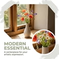 thumbnail image 4 of REGALWOVEN Modern Ribbed Ceramic Vase for Home Decor Small Boho Decorative Vase , Minimalist Matte Flower Vase for Shelf Table White 3"L x 3"W x 6.5"H, 4 of 5