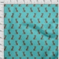 thumbnail image 3 of oneOone Cotton Poplin Fabric Cat Ikat Printed Fabric 1 Yard 56 Inch Wide, 3 of 4