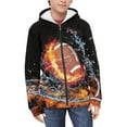 thumbnail image 3 of chaqlin Rugby Hoodies for Boys 14-16 Trendy Y2K Full-Zip Hoodie Water and Fire Flame Long Sleeve Sweatshirts Jacket Kids Hooded Coat with Pockets, 3 of 7