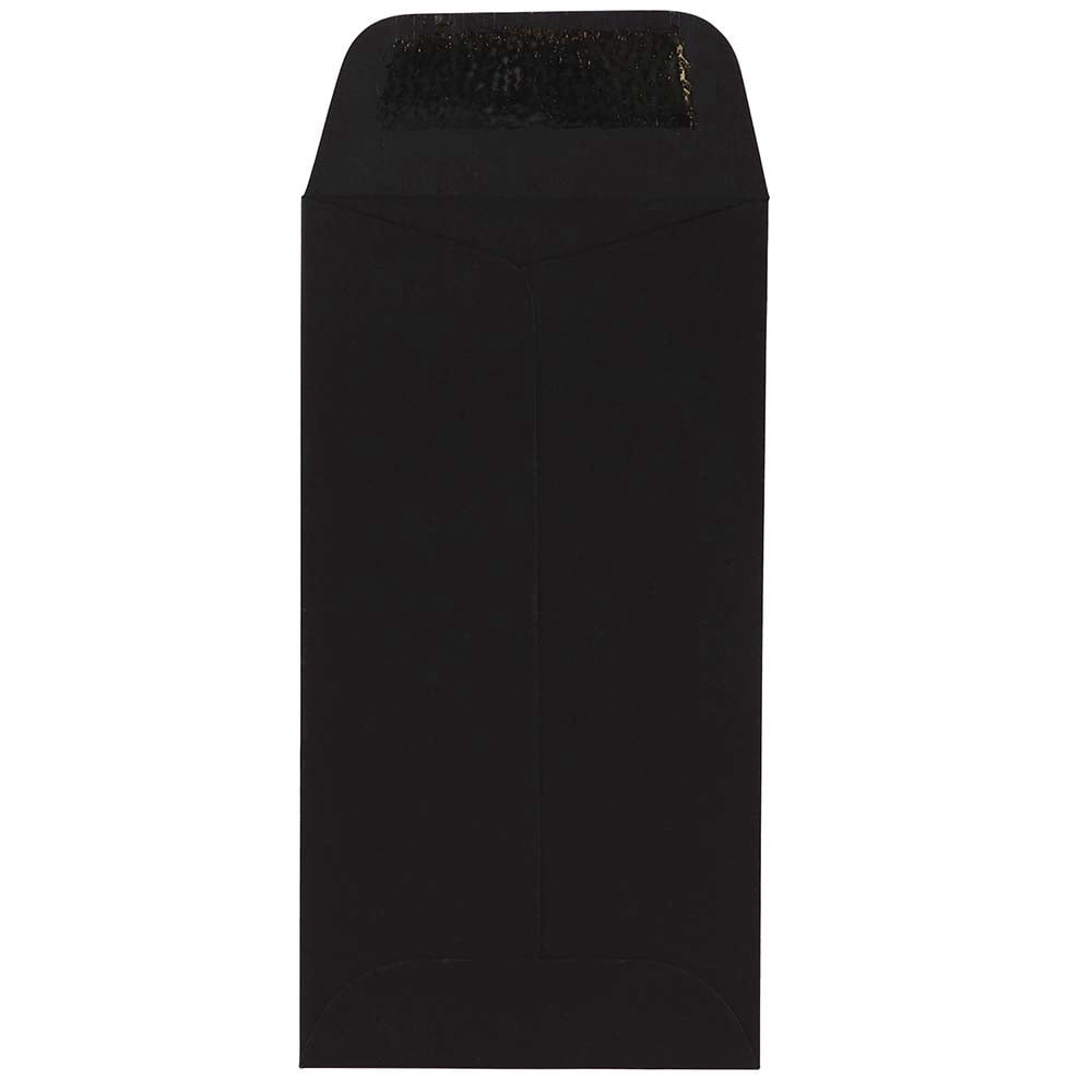 JAM Paper No. 7 Coin Envelopes, 3 1/2 x 6 1/2, Black, 100/Pack