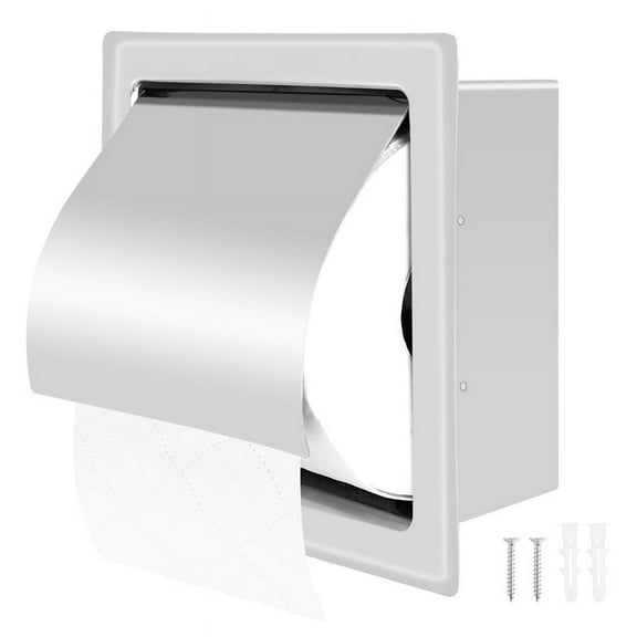 Stainless Steel Recessed Toilet Paper Holder Wall Toilet Paper Holder,Modern Style Toilet Paper Holder,Recessed Tissue Roll Dispenser for Bathroom