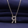 thumbnail image 6 of 18K Rose Gold Plated Initial Necklace | Moissanite Diamond Alphabet Necklace | Dainty Necklaces for Her | Letter "R" Pendant Necklace |18" + 2" Adjustable Chain, 6 of 6