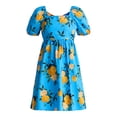 thumbnail image 2 of Time and Tru Women's and Women's Plus Tie Back Mini Dress with Puff Sleeves, Sizes XS-4X, 2 of 4