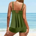 thumbnail image 5 of Alkepwun Tankini Swimsuits for Women Tummy Control Flowy Swimwear Two Piece Bathing Suits Solid Hollow Swim Tank Top with Boyshorts, 5 of 7