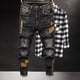 thumbnail image 5 of Pantalones vaqueros elásticos para hombre con gráficos, pantalones vaqueros elásticos negros con bolsillos, ropa de nailon barata de gran tamaño y alta calidad, 5 of 5