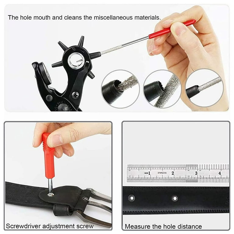 Leather Hole Punch Belt Hole Puncher for Leather Revolving Punch