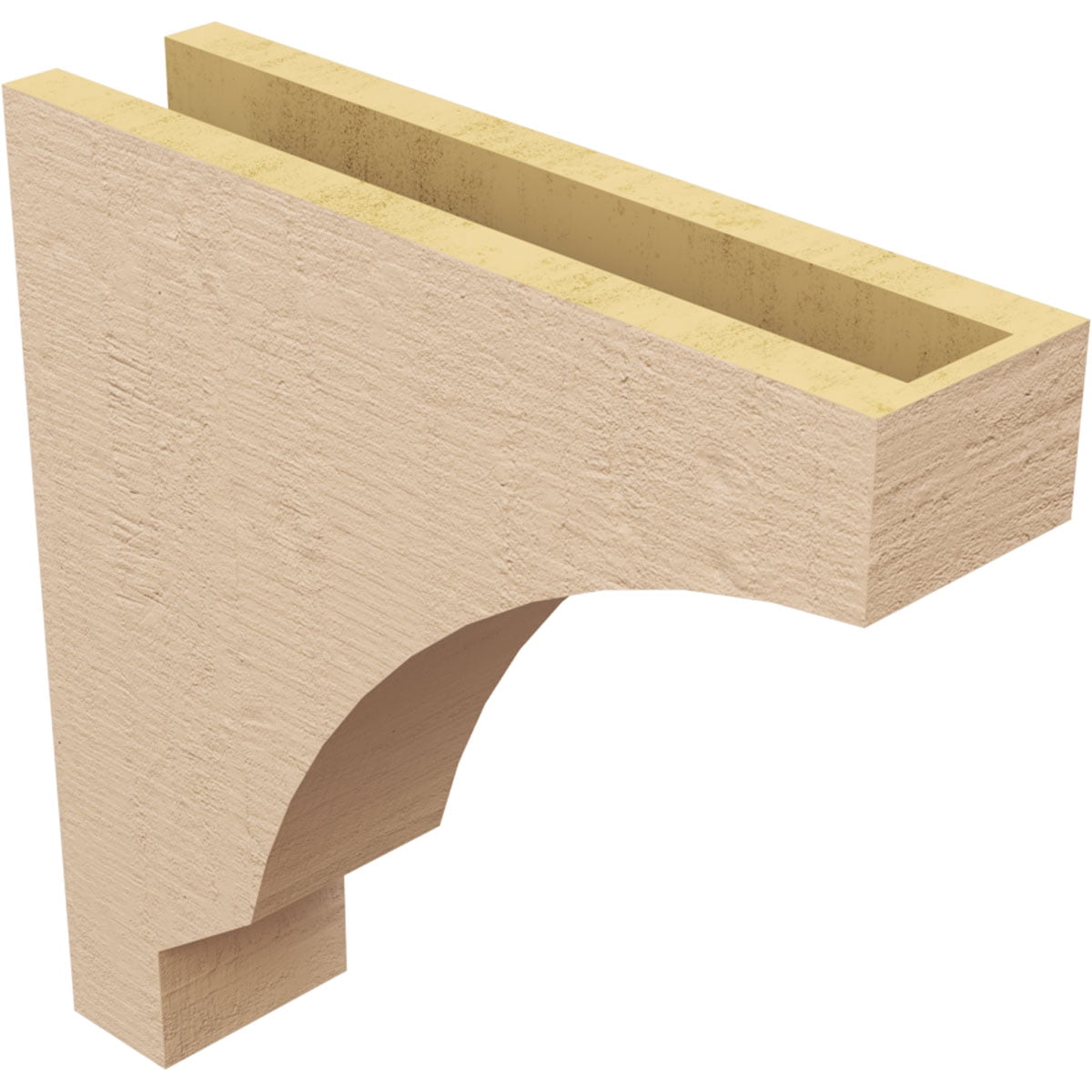 4"W x 16"D x 16"H Thin Moab Rough Cedar Woodgrain TimberThane Corbel, Primed Tan