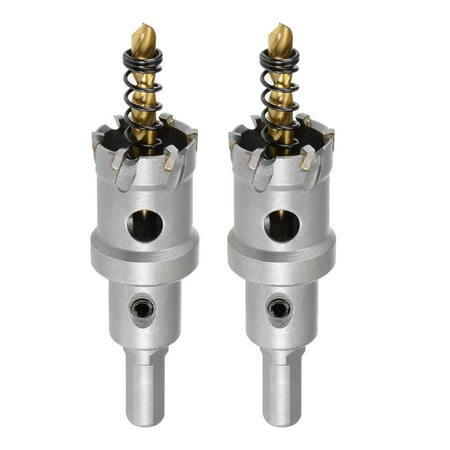 

25.5mm Carbide Hole Cutter Hole Saws for Stainless Steel Triangular Shank Limit Step with Center Drill 2pcs