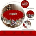 thumbnail image 2 of Likewised Christmas Tablecloth, Joyful Festive Classic Christmas Tablecloth, Festive Holiday Dining Table Cover Fall Tablecloths, Washable for Party Picnic Dinner Decor (Round), 2 of 4